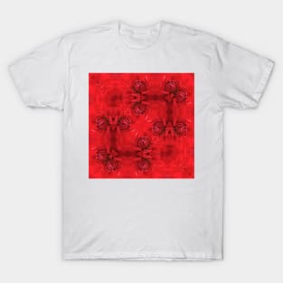 vivid red dahlia floral fantasy design T-Shirt